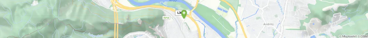 Kartendarstellung des Standorts für Apotheke Graz Shopping Nord in 8051 Graz-Gösting